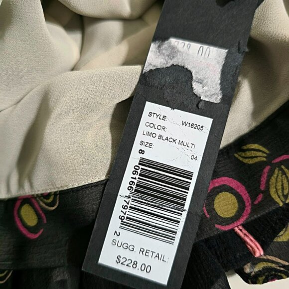 NWT Marc Jacobs Silk Black Pink Floral Skirt 4 Womens - Picture 2 of 12